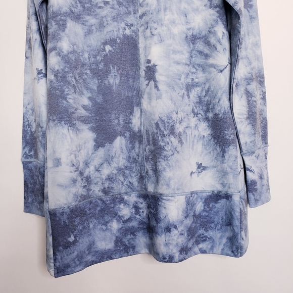 90 Degree By Reflex Shawl Collar Open Front Cardigan Size Small Tie Dye Blue - Picture 6 of 15